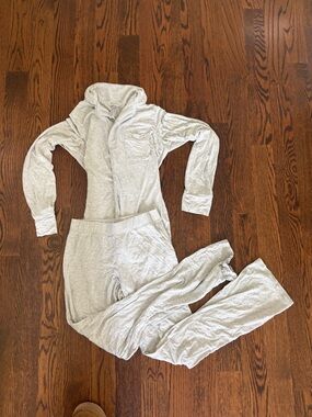 SKIMS Light Heather Gray Cozy Lounge Set